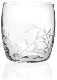 Avilia Set 6 Bicchieri per Acqua, Vino e Bevande con Decorazione Ginestra - Bicchieri da Tavolo per Occasioni Speciali con Decorazioni Floreali, in Vetro, 41cl