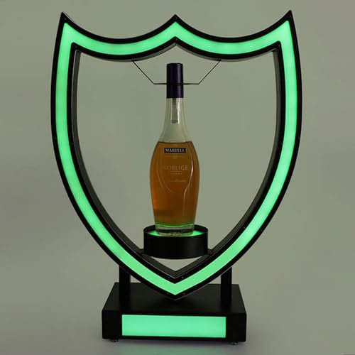 JIANGSS Champagner-Weinregal, freistehendes Display, LED-beleuchtetes Regal für Spirituosenflaschen, Tisch-Weinregale, VIP-Service, Nachtclub/Lounge/Hochzeit/Party/Bar/KTV,Green
