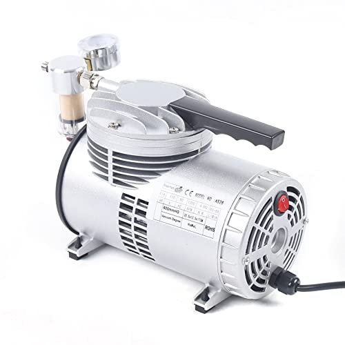ieLsngai Oil Free Vacuum Pump, No Oil Lubrication Diaphragm Structure, Single Stage 220V with Vacuum Gauge
