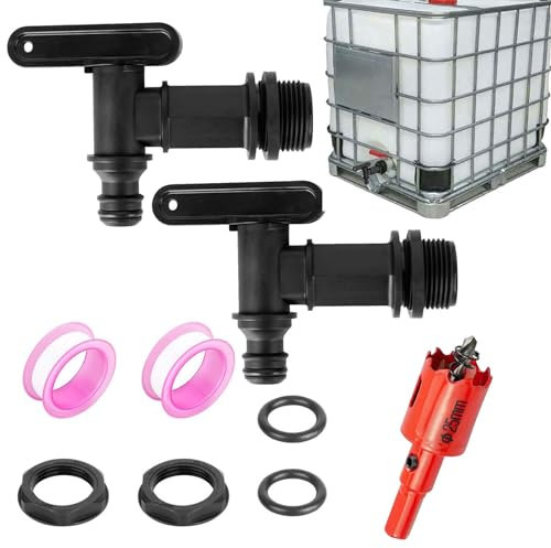 Rubinetto per Tanica WISIRENT,2 Pezzi Rubinetto Serbatoio In Plastica Tanica Acqua con Rubinetto, Rubinetto Giardino Rubinetto per Serbatoio per Giardino, Serbatoio Dell'Acqua Piovana (3/4in)