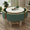 ZYZSY Besprechungstisch Rund, moderner Konferenztisch und 4 Stühle-Set, platzsparender runder 4-Sitzer-Café-Tisch, Ideal für Zuhause,Kleine Konferenzraum(Green)