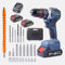 Trapano Avvitatore Batteria 21V, Brushless Avvitatore a Batteria con 2 Batterie da 2.0Ah, 45N.m di Coppia, 2 Velocità, 35+3 Coppia, 24 Accessori, Luce a LED, Per il fai da te, in Casa e Giardino