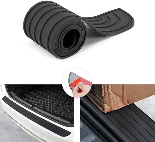 AASGFD Ladekantenschutz für Opel Zafira Life I 2019-2024,Stoßstangenschutz aus Gummi inkl Anti Kratz Einstiegsleisten Schutz Kantenschutz Aufkleber Heckstoßstangenschutz,104 * 9ccm Black