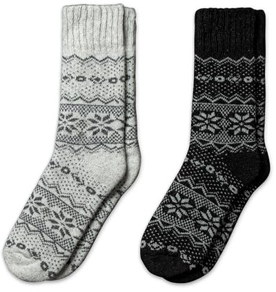 NORDIC Socks Premium Crew-Socken mit 40% Merinowoll-Mischung für Männer & Frauen, Feuchtigkeitsableitend, Weich und Bequem, 2 Paar (39-42, Bergen)