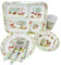 Forest Friends Dinner Set 5 Piece Kids Dinner Set Tableware Lunch Reusable Plate Cutlery Bowl Tumbler Cup Tray Lightweight Premium Dinnerware Set HTUK