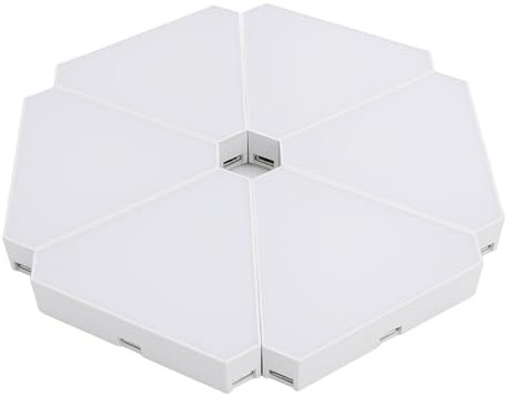 Applique Murale Triangle, 6 Ensembles Panneau Lumineux LED Triangle Plus de 8 Modes de Synchronisation de Musique Applique Murale 16 Millions de Couleurs Télécommande