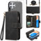 Asuwish Funda de teléfono para Honor X8 5G con cremallera, magnética, desmontable, con protector de pantalla de vidrio templado, correa cruzada, ranura para tarjetas, Huawei X 8, mujeres, hombres y