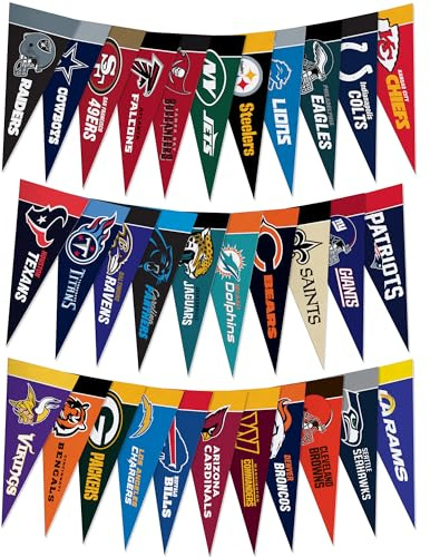 Rico Industries NFL Football Komplettes Filz-Mini-Wimpel-Liga-Set, 10,2 x 22,9 cm, enthält alle Teams