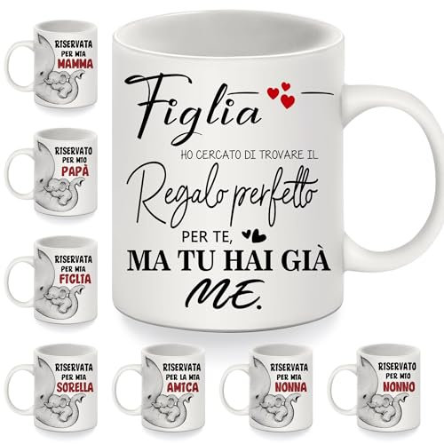 Figlia Ho cercato di trovare il regalo perfetto per te ma tu hai già me Tazze regalo divertenti per la figlia da parte di mamma papà Figlia Compleanno Laurea Regalo di Natale Tazzine da caffè (figlia)