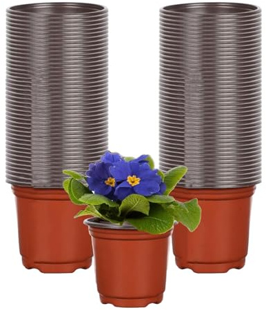 KPYZLBD Plant pots 100 Pcs, Plastic Flower Pots 10cm, Seedling Pots, Seed Planting Pots, Common for Vegetables, Fruits, and Herbaceous Plants