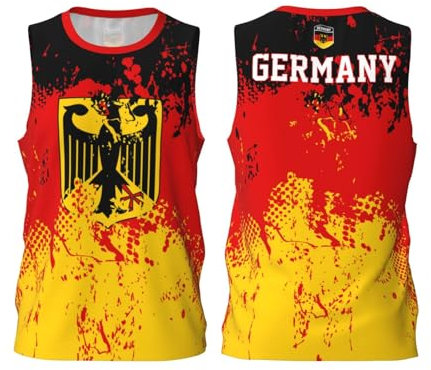 Deutschland Flagge Flaggen Korn Basketball Trikot Shirt Team Up Sport 3D Full Print Design Trikots, Schwarz , XXL