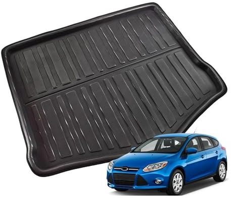 Alfombrillas Maletero para Ford para Focus Mk3 Hatchback Hatch 2012 2013 2014 2015 2016 2017 2018 Maletero Trasero MatLiner para Bandeja Carga Protector Alfombra Suelo Estera Maletero Coche