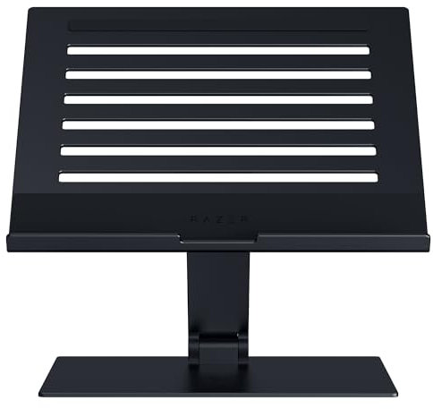 Razer Adjustable Laptop Stand - Ergonomischer höhenverstellbarer Laptop-Ständer für Laptops bis zu 18“ Zoll (höhen- und neigungsverstellbar, Robustes Aluminium, belüftetes Design) Schwarz