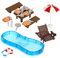 UPKOCH Puppenhaus-möbelset – 2 Sets Inklusive Pool Strandstuhl Und Schwimmen – Vielseitiges Miniaturhaus-Set