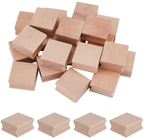 NBEADS 20 manico In Legno per Timbro In Gomma, 4x3.9cm Supporto per Timbri In Gomma di Legno per La Creazione di Artigianato Fai Da Te Scrapbooking