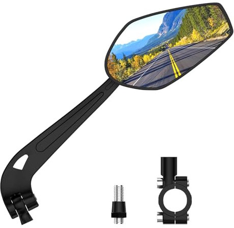 Raoot Bike Mirrors, Adjustable Bicycle Mirrors for Handlebars 22-25MM, 360° Rotatable HD Bicycle Rear View Mirror for Mobility Scooter, Electric Bikes(Right)