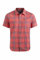 Weird Fish Angeles Vintage Wash Short Sleeve Check Shirt Retro Red Size XL