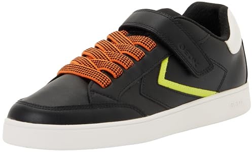 Geox J Eclyper Boy A Trainers, Black/Orange, 39 EU