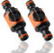 Lot de 2 connecteurs Hozelock et vanne d'arrêt de jardin | Raccords universels en ABS pour robinet à dégagement rapide | Compatible avec les systèmes d'irrigation Hozelock mâle-mâle et mâle