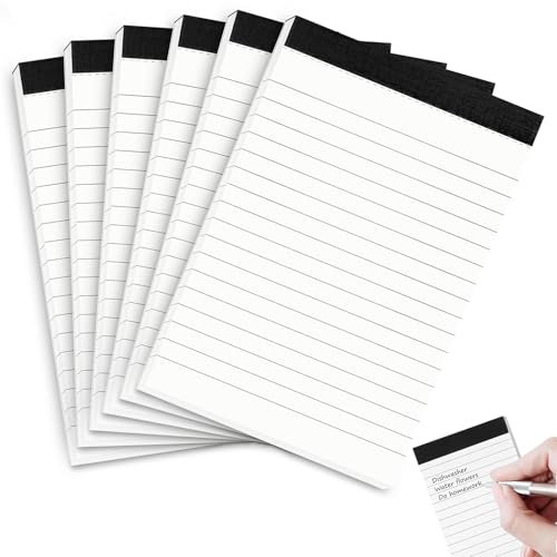 ZXNJA 6 Stück Notizbuch A7, Notizbuch Kariert, Nachfülleinlagen 30 Blatt Pro Block Mini Notizblöcke Liniert Schreibblock Kleiner Ersatzblöcke Für Arbeit Büro Haushalt Schule