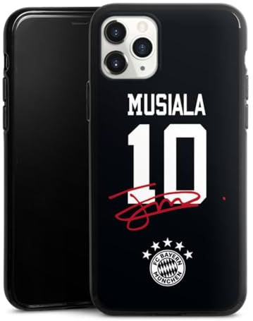 Silikon Hülle kompatibel mit Apple iPhone 11 Pro Case schwarz Handyhülle FC Bayern München Jamal Musiala FCB