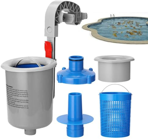 Zahoken Skimmer Piscine Hors Sol, Kit De Nettoyage Automatique des Feuilles avec Panier Flottant, Collecteur pour Piscine, Nettoyage sans Effort des Débris pour Piscines Tubulaires Cadres