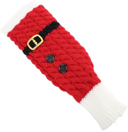 JTLB Red Xmas Wine Bottle Cover Knitted Wine Bottle Sweater Reusable Knitted Sleeve for Water Vases