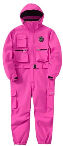 LCpddajlspig Tuta da Neve Donna Calda Tuta da Sci Invernale Abbigliamento Sci Termica con Cappuccio Tute Elegante Impermeabile per Sport All’aperto