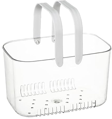 Panier de Douche Portable Transparent Étanche, Rangement Organisé pour Articles de Toilette et Cosmétiques, Panier de Salle de Bain avec Conception Creuse for Voyage, Salle de Bains, Plage, Camping