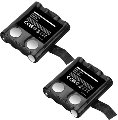 Batteria di ricambio per BT-1013 4,8 V NI-MH 900 mAh per Motorola TLKR T3 T4 T5 T7 T8 T50 T60 T80, BP-38, BP-39, BP-40, BT-537, confezione da 2 pezzi