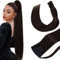 Hetto Pferdeschwanz Haarteil Braun Haar Extensions Zopf Extension Echte Haare Ponytail Extension Echthaar Zopf Braun Ponytail Haarverlängerung Echthaar 40cm 80g #2