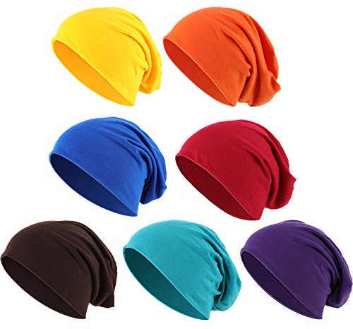 Outus Lot de 7 Bonnets Souples en Tricot Fin pour Costume de Nain, Couleurs Assorties, Taille Unique