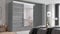 AtoZ Modern High Gloss Sliding 2 or 3 Doors Long Led Wardrobe in 3 Colours 2 Sizes (205cm, Grey)