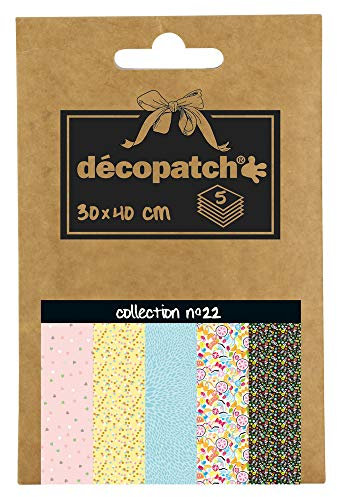 Decopatch Décopatch DP022C - Déco Pocket No. 22 Packung mit 5 Blatt Décopatch-Papier 30x40cm, 1 Pack
