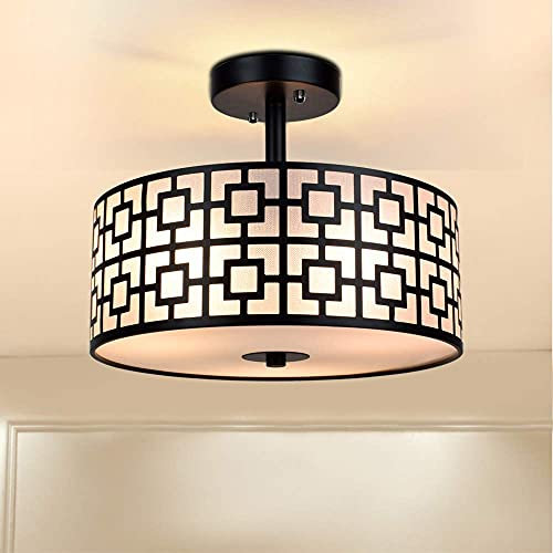 Depuley 3 Lampen, Deckenleuchte, modern, E27, mit Lampenschirm aus Metall, Schwarz und Weiß, Deckenleuchte schmal und schick für Schlafzimmer Esszimmer und Küche – 3 Leuchtmittel nicht enthalten