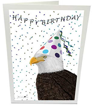 Geburtstagskarte Adler Vogel Illustration Lustige Karte zum Geburtstag Happy Birthday mit Umschlag