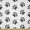 ABAKUHAUS Pfotenabdruck Stoff als Meterware, Welpen-Kätzchen Hund und Katze, Microfaser Stoff für Dekoratives Basteln, 1M (230x100cm), Dunkelgrau und Weiß