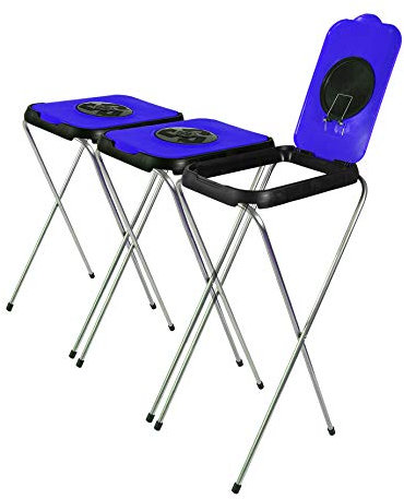 BigDean 3X Müllsackständer SwingFix BLAU 120L Blauer Gelber Sack Einer Mülleimer Müllbeutelständer Müllsackhalter 120L