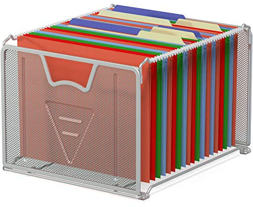 Simple Houseware Hängemappen-Organizer aus Netzstoff, Silber