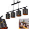 Pendelleuchte Opatija, 4-flammige Deckenlampe aus Metall in schwarz und kupferfarben, Modern Look Pendellampe mit Stoffschirmen, 4 x E27, ohne Leuchtmittel
