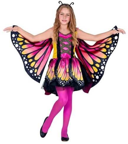 W WIDMANN MILANO Party Fashion - Kinderkostüm Schmetterling, Kleid mit Tutu, Flügel, Tierkostüm, Faschingskostüme