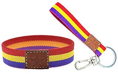 BDM Pulsera de Tela con la Bandera de la república para Hombres y Mujeres. Brazalete Republicano sin Cierre y elástico, Medida 18-20 cm.