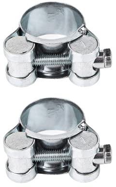Confezione da 2 morsetti per tubi da 23-25 mm, resistenti e rinforzati, in acciaio zincato (2 pezzi, 23-25 mm)