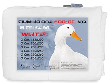 La biancheria per la casa PIUMINO OCA Stream 500 GR. 80% PIUMA OCA 20% PIUMINO OCA Bianco - 1 PIAZZA E MEZZA CM. 200X200