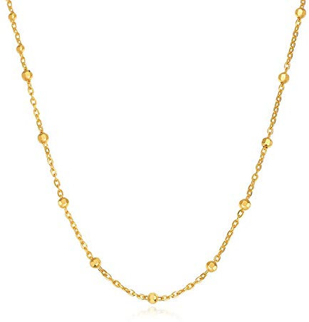 Gualiy Halskette aus 18 Karat Gold für Damen, Kugelketten Kettenhalsketten Gold