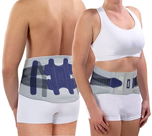 Aktiv Rückenbandage (Premium Train) | Unterstützend & stabilisierend | Entlastet bei Schmerzen | Damen und Herren | LWS-Syndrom | Lendenwirbelbandage (M (80-95 cm))