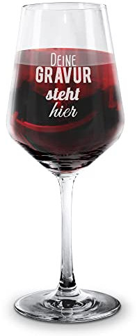 PR Print Royal Glas mit Gravur - mit Name/Text gravieren - Personalisiertes Rotweinglas, Geburtstag, Weihnachten, Hochzeit I Individuelle Lasergravur, 500 ml