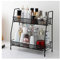 Axroad Mall 2-Tier Kitchen Spice Rack Organizer, Stepped Metal Kitchen Storage Basket Can Removable Storage Organizer Holder for Spice Jar, Can, Bottle, Cosmetic Storage Rack (31 * 14 * 33 cm, Black)