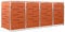 KOIECETA Mülltonnenbox für 4 Tonnen Rostfrei Abschließbar Müllbox Mülltonne Mülltonnenverkleidung Müllcontainer Gartenbox Edelstahl (276,5x77,5x115,5cm) Orange