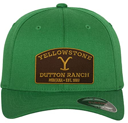 Yellowstone Offizielles Lizenzprodukt Flexfit Cap (Grün), Klein/Mittel